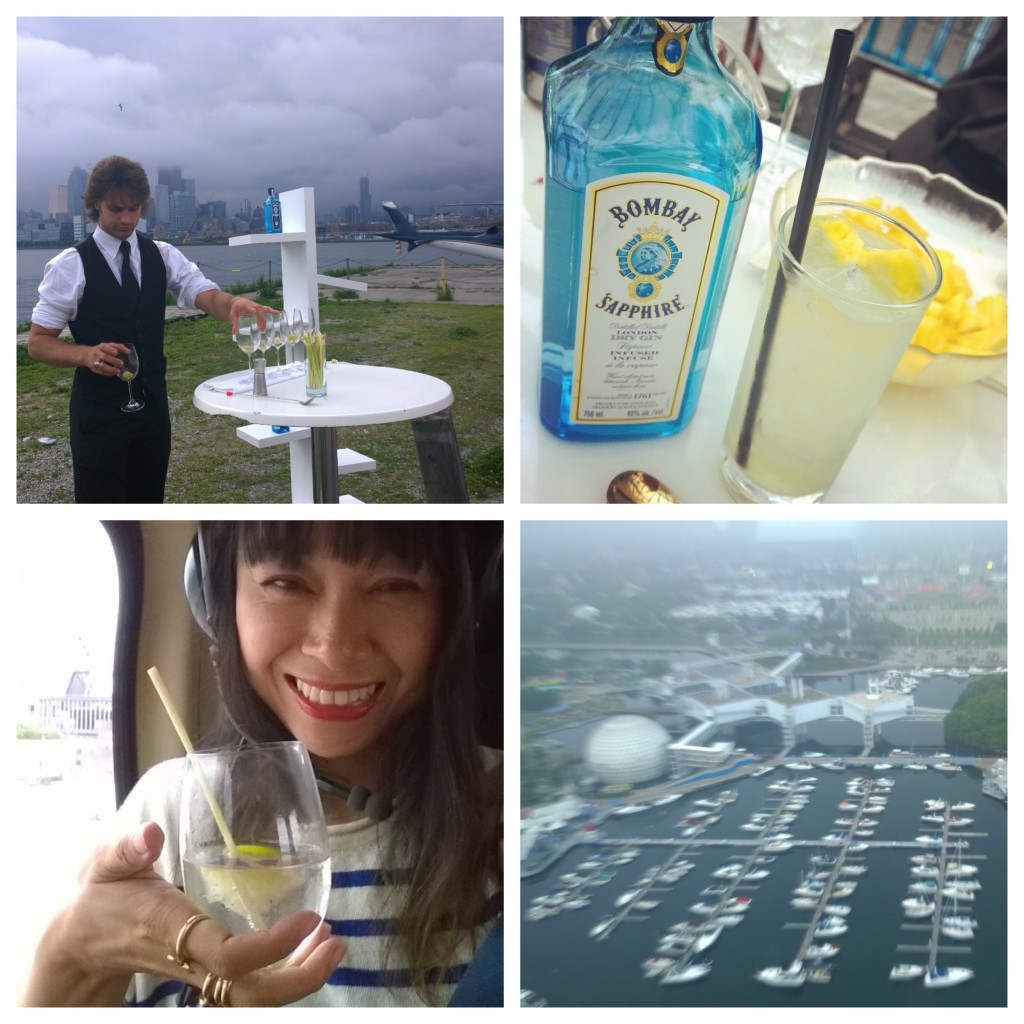 Bombay Sapphire helicopter cocktail hour